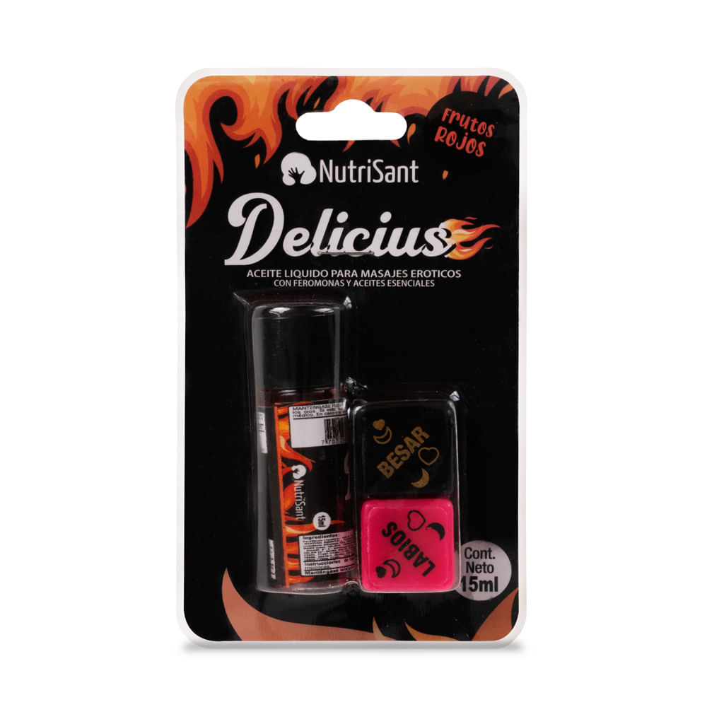 Aceite Caliente para Masajes Delicius con Dados