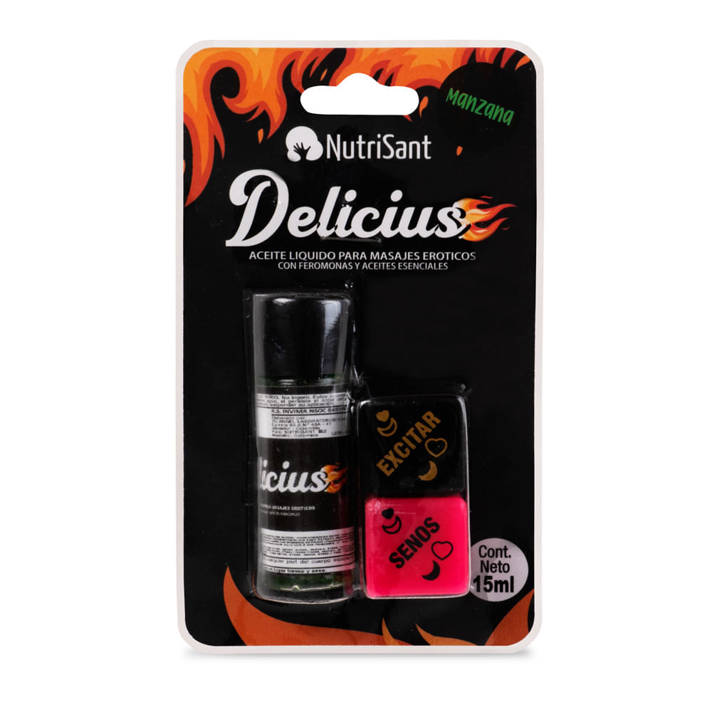 Aceite Caliente para Masajes Delicius con Dados