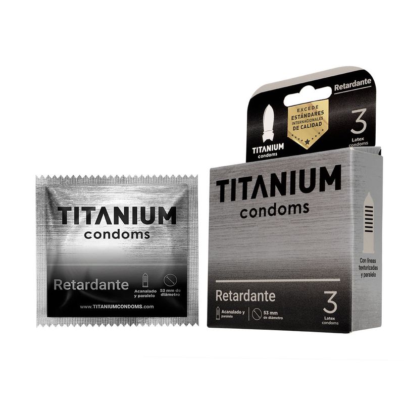 Condones Titanium Retardante x 3 Distribuidor Mayorista Titanium